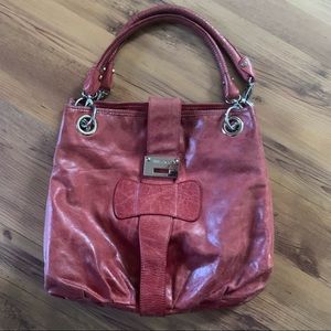 JIMMY CHOO AUTHENTIC Red Leather Shoulder Bag